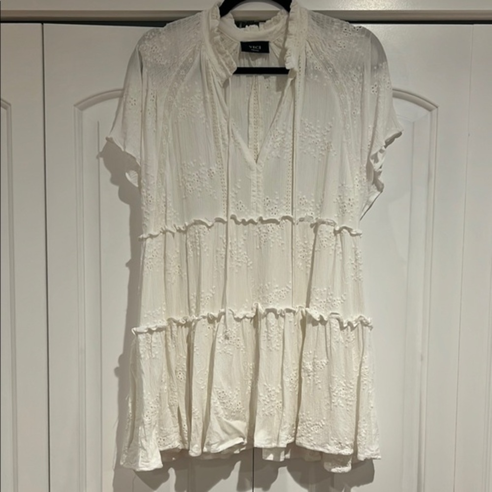 Vici  YOLANDA" DRESS white eyelet‎ small lined